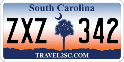 SC license plate ZXZ342