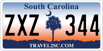 SC license plate ZXZ344