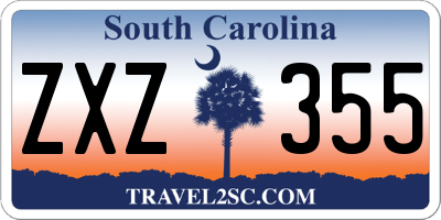 SC license plate ZXZ355
