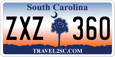 SC license plate ZXZ360