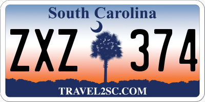 SC license plate ZXZ374