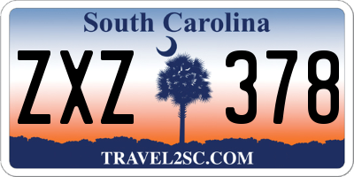 SC license plate ZXZ378