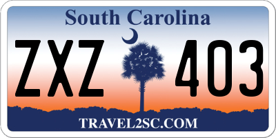SC license plate ZXZ403
