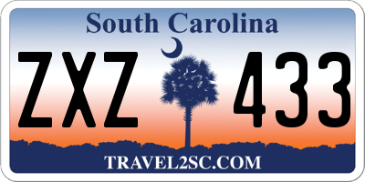SC license plate ZXZ433