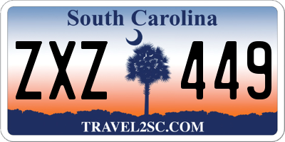 SC license plate ZXZ449