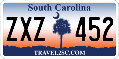 SC license plate ZXZ452
