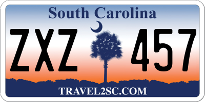 SC license plate ZXZ457
