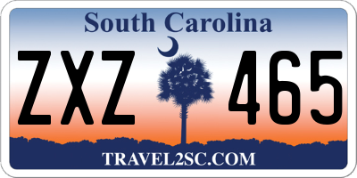SC license plate ZXZ465
