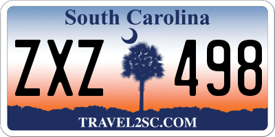 SC license plate ZXZ498