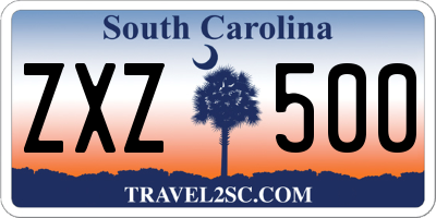 SC license plate ZXZ500