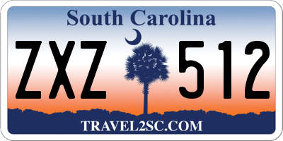 SC license plate ZXZ512