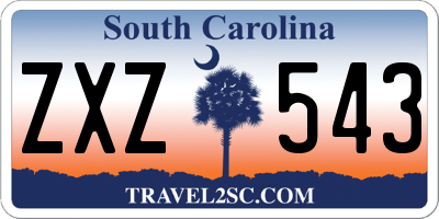 SC license plate ZXZ543