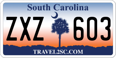 SC license plate ZXZ603