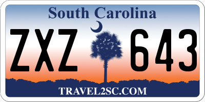 SC license plate ZXZ643
