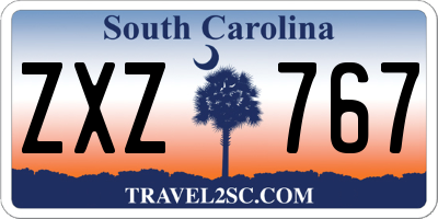 SC license plate ZXZ767