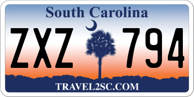 SC license plate ZXZ794