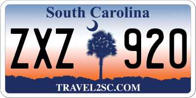 SC license plate ZXZ920