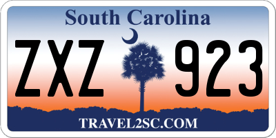 SC license plate ZXZ923