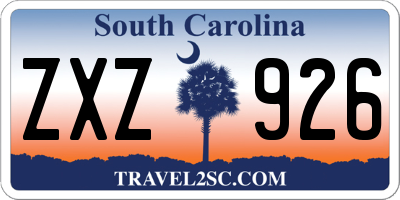 SC license plate ZXZ926