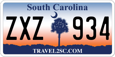 SC license plate ZXZ934