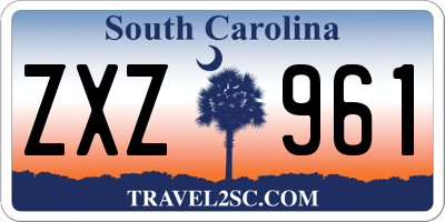 SC license plate ZXZ961