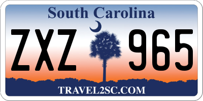 SC license plate ZXZ965