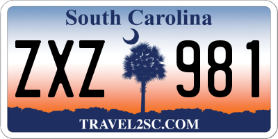 SC license plate ZXZ981