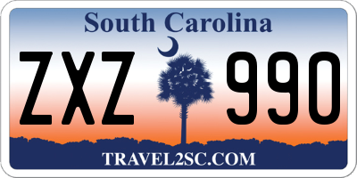 SC license plate ZXZ990