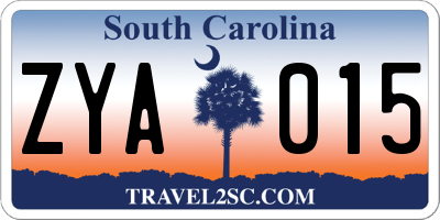 SC license plate ZYA015