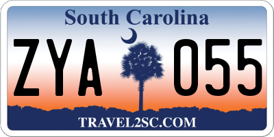 SC license plate ZYA055