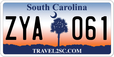 SC license plate ZYA061