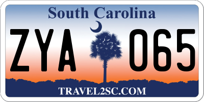 SC license plate ZYA065