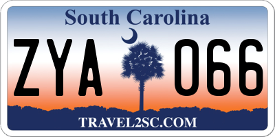 SC license plate ZYA066