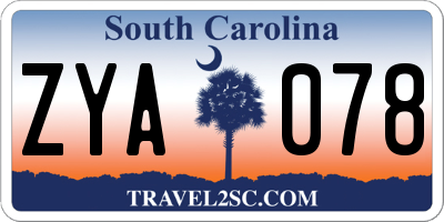 SC license plate ZYA078