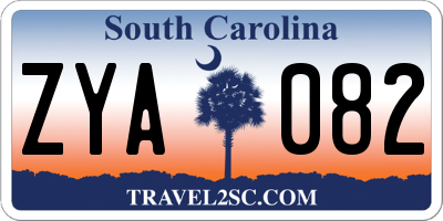 SC license plate ZYA082