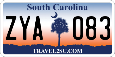 SC license plate ZYA083