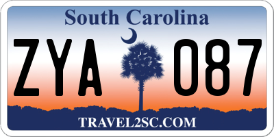 SC license plate ZYA087