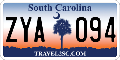SC license plate ZYA094