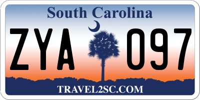 SC license plate ZYA097