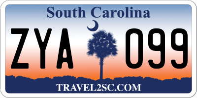 SC license plate ZYA099