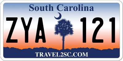 SC license plate ZYA121