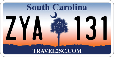 SC license plate ZYA131