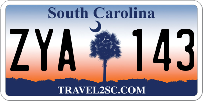 SC license plate ZYA143