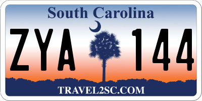 SC license plate ZYA144
