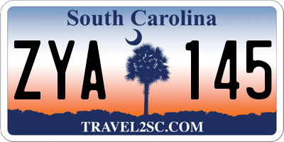 SC license plate ZYA145