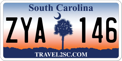 SC license plate ZYA146
