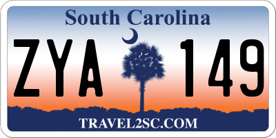 SC license plate ZYA149