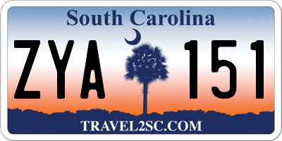 SC license plate ZYA151
