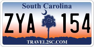 SC license plate ZYA154