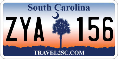 SC license plate ZYA156